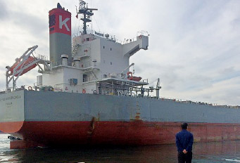 A bulk carrier for cereals (Kawasaki Kisen)
